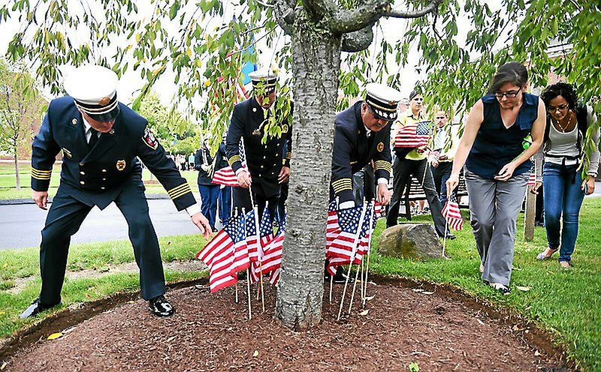The University of New Haven Undergraduate Student Government conducts a 9/11 Remembrance Ceremony on campus on 9/11/2014. agold@newhavenregister.com Photo by Arnold Gold/New Haven Register