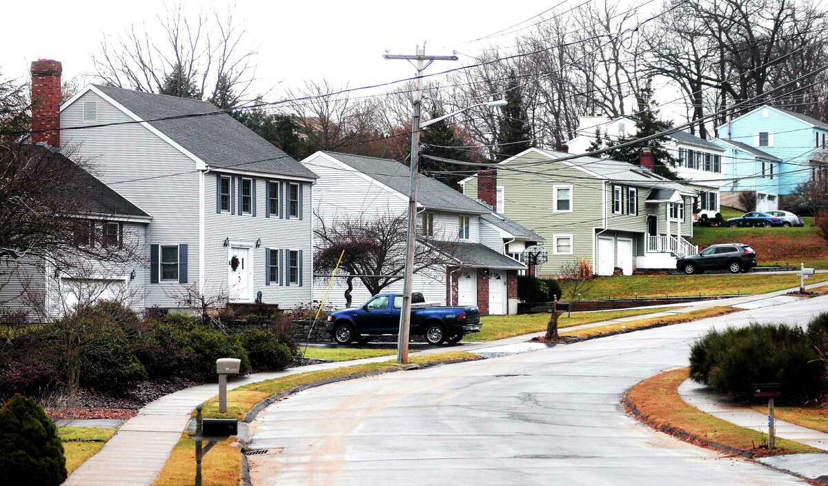 Homes along Leigh Drive are photographed Saturday in East Haven.