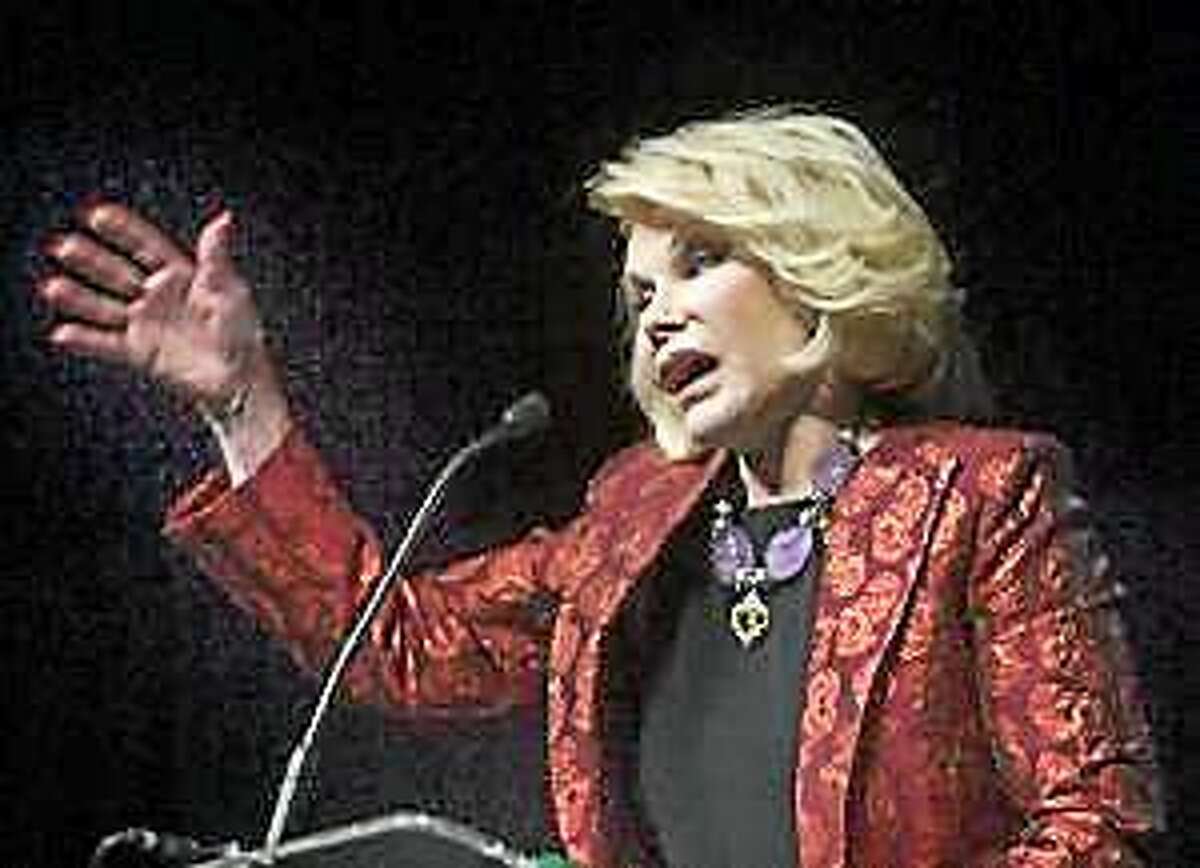Joan Rivers speaks at the Ultimate Women’s Expo at the Event Center in San Mateo, Calif., on Saturday, Oct. 5, 2013.