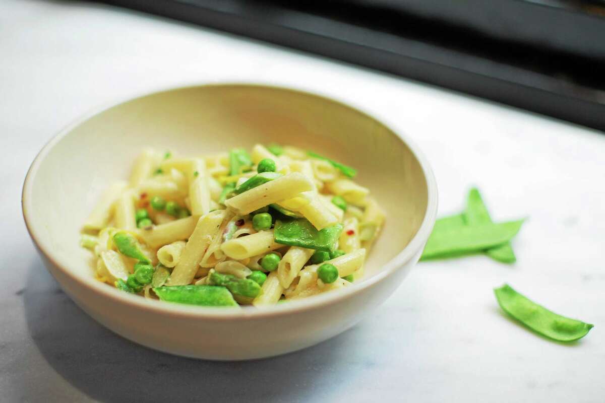 Mario Batali’s Chilled Penne Pasta With Asparagus and Peas