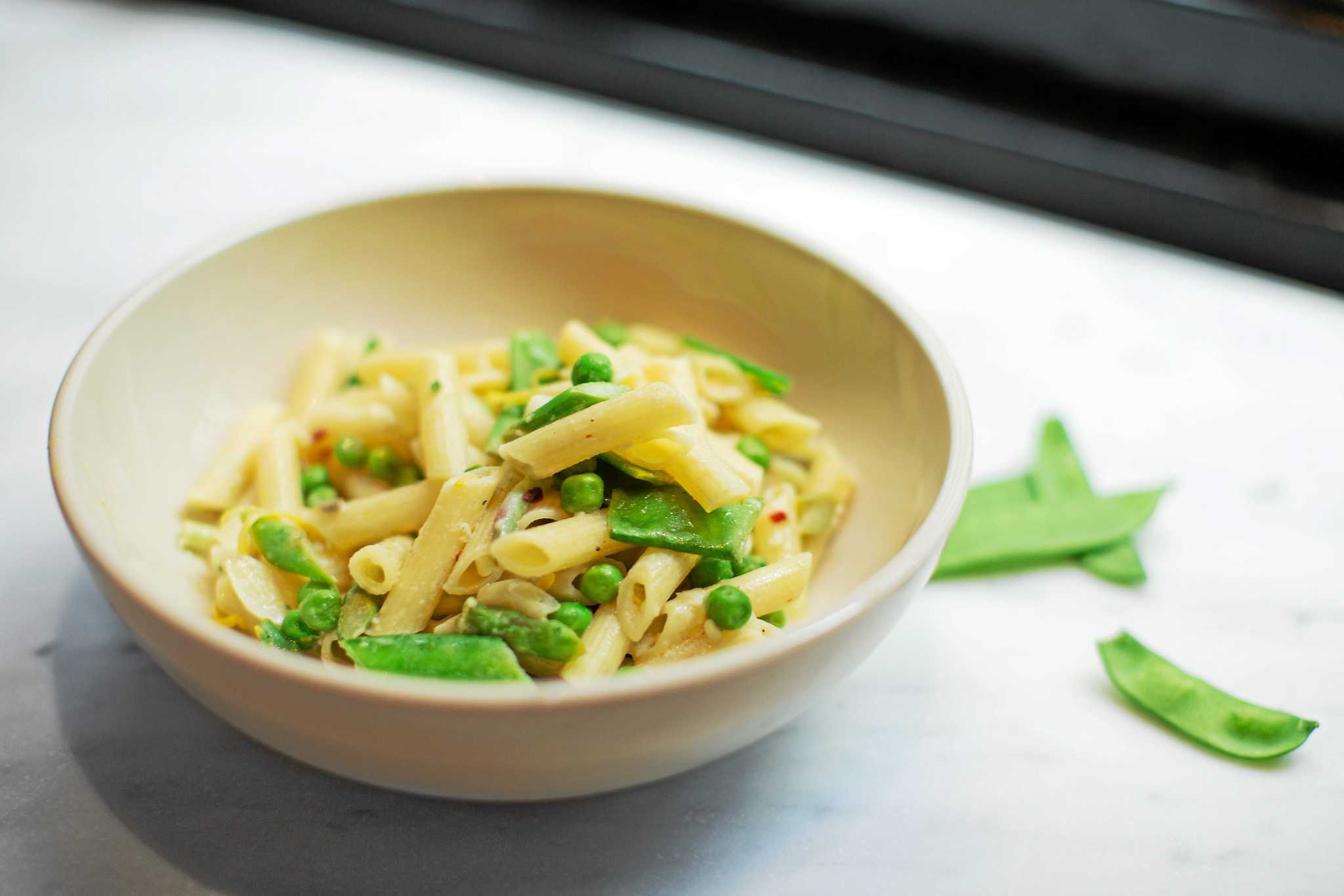 Mario Batali's Chilled Penne Pasta With Asparagus and Peas