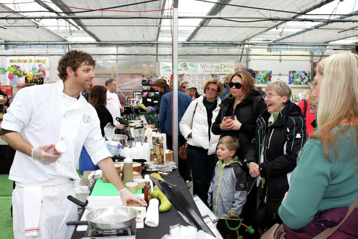 Jason Sobocinski, owner and founder of New Haven's Caseus Fromagerie Bistro, at a cooking demo at last year's Spring Expo in North Branford.