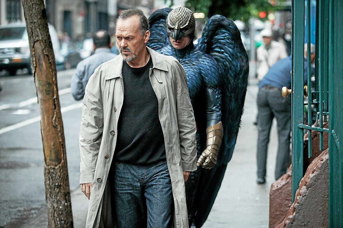 Michael Keaton stars as Riggan Thomson, an actor who can’t seem to shake an avian superhero he played earlier in his career, in “Birdman.”