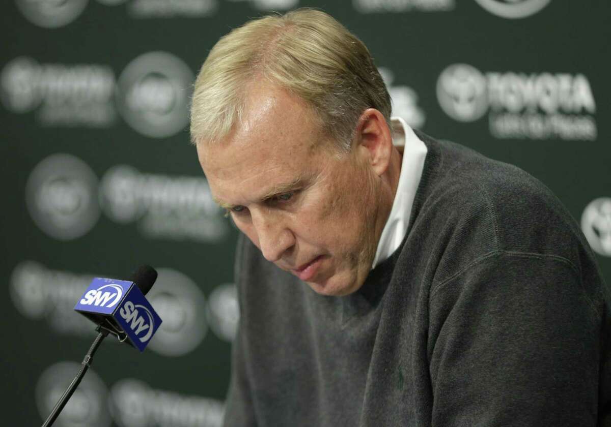 Jets general manager John Idzik speaks during a news conference on Monday.