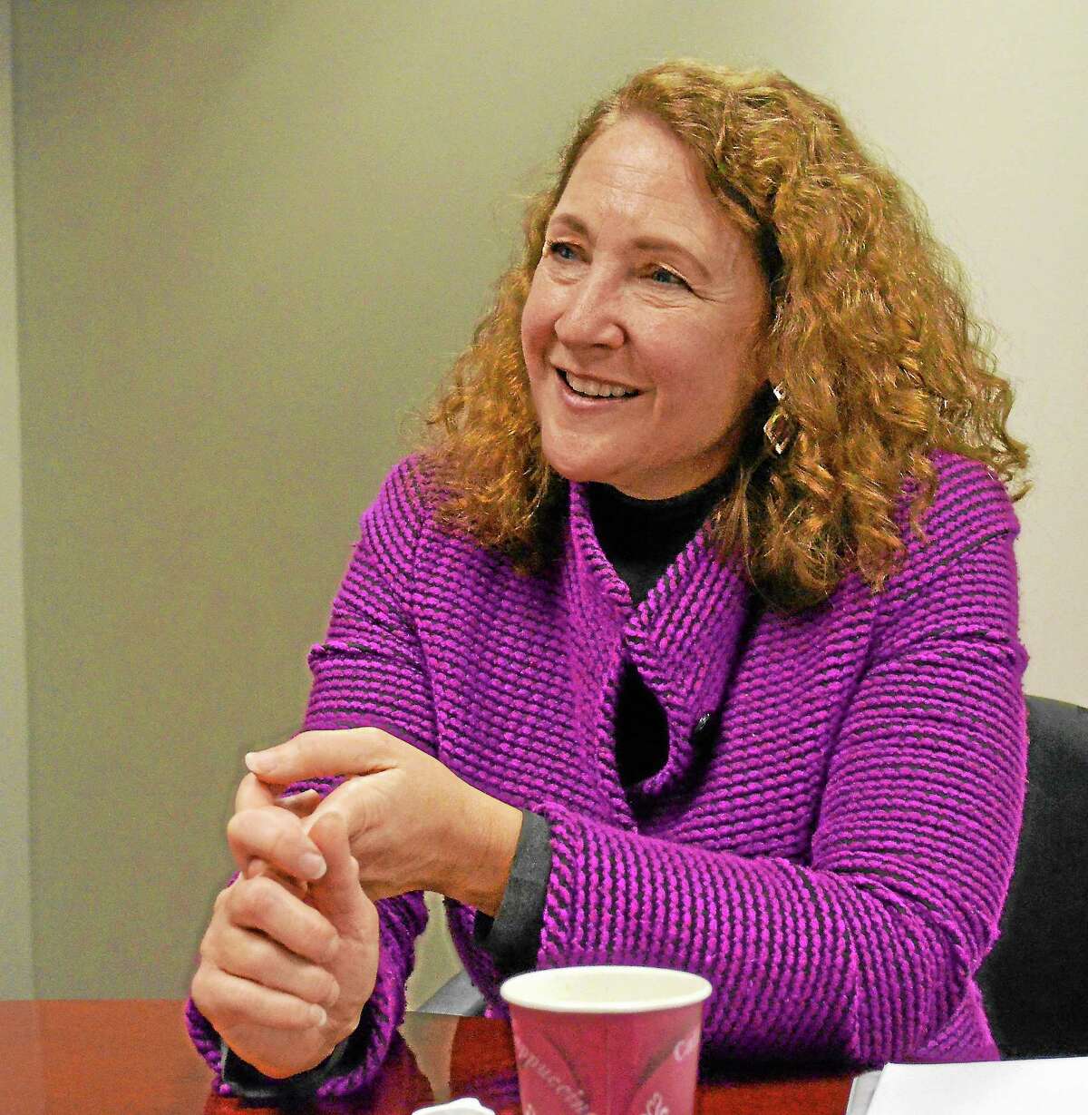 Elisabeth Esty talks with Register Citizen editors, Dec. 5.