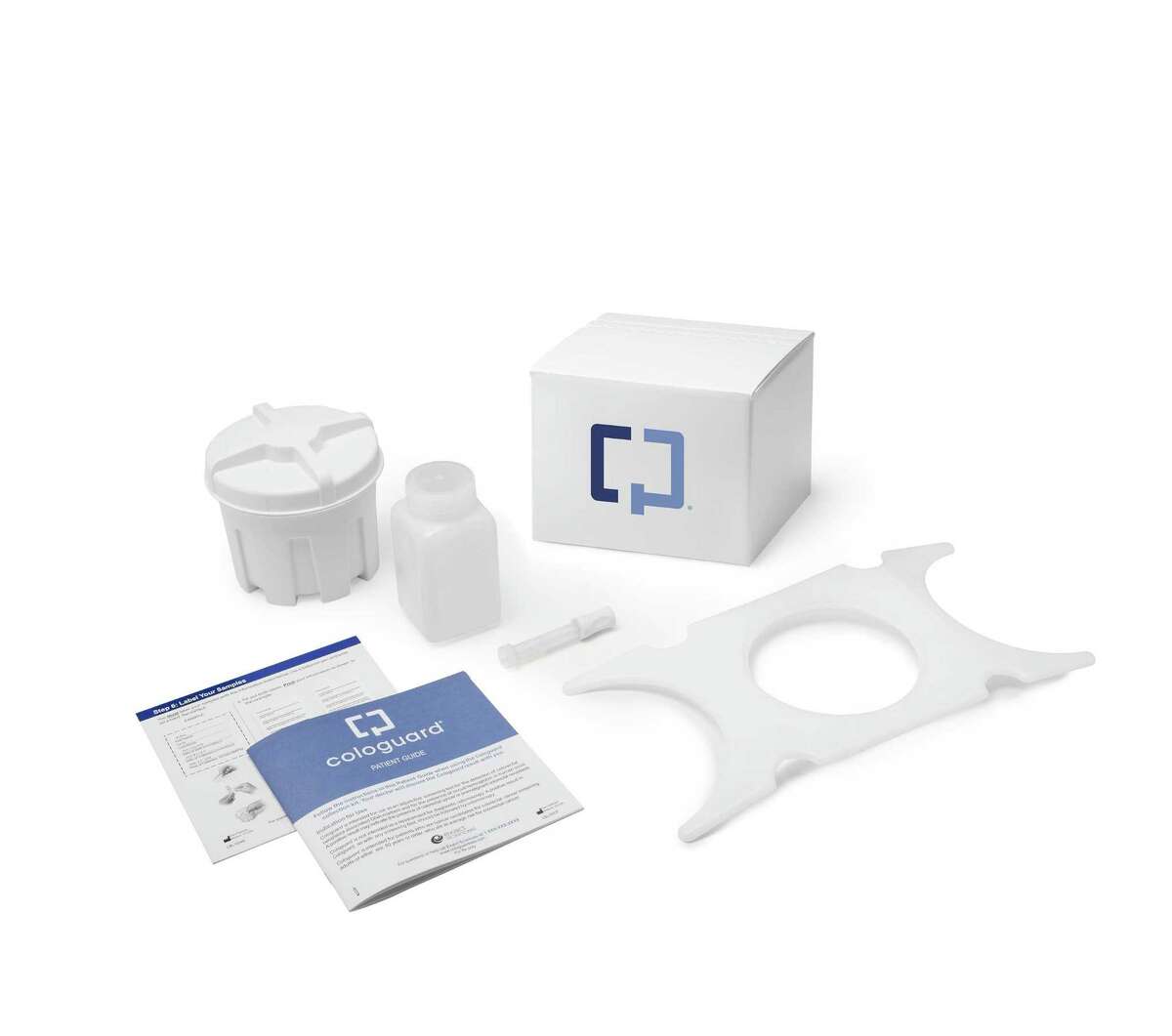 This undated product image provided by the Mayo Clinic shows the Cologuard test. The test is the first to look for cancer-related DNA in stool, and was approved by the Food and Drug Administration last month. It will be offered by prescription at the Mayo Clinic in Minnesota, where it was developed, and nationwide.
