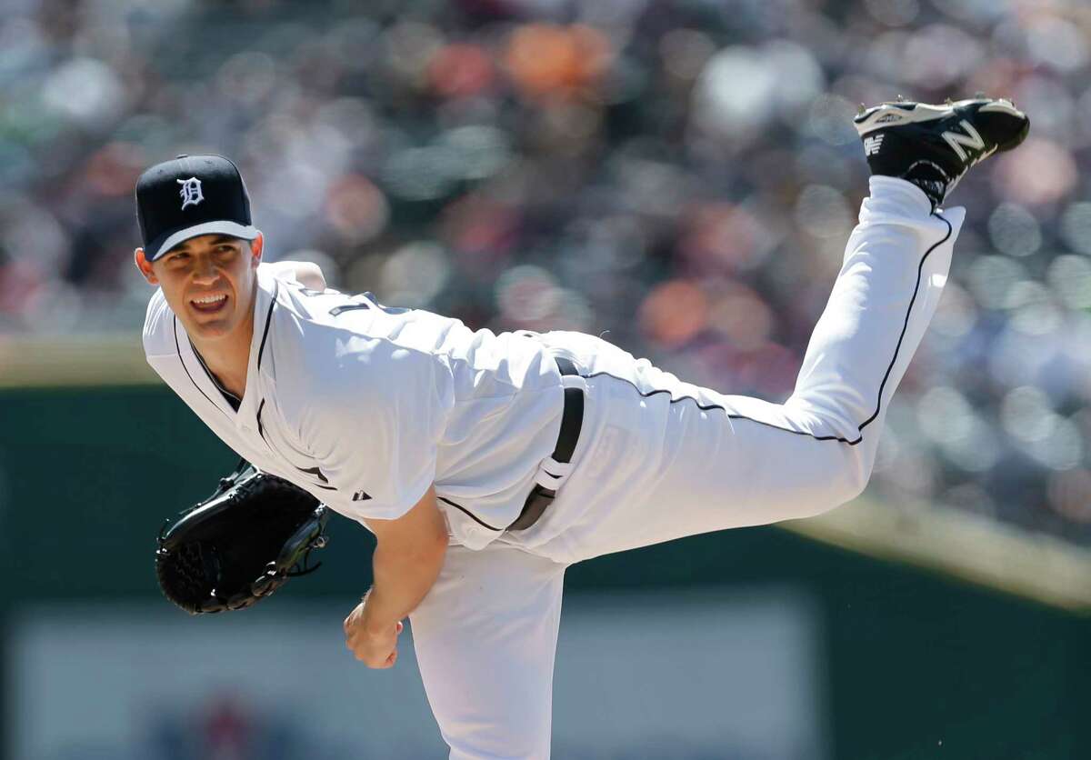 Tigers pitcher Kyle Lobstein throws against the New York Yankees in the first inning Thursday in Detroit.