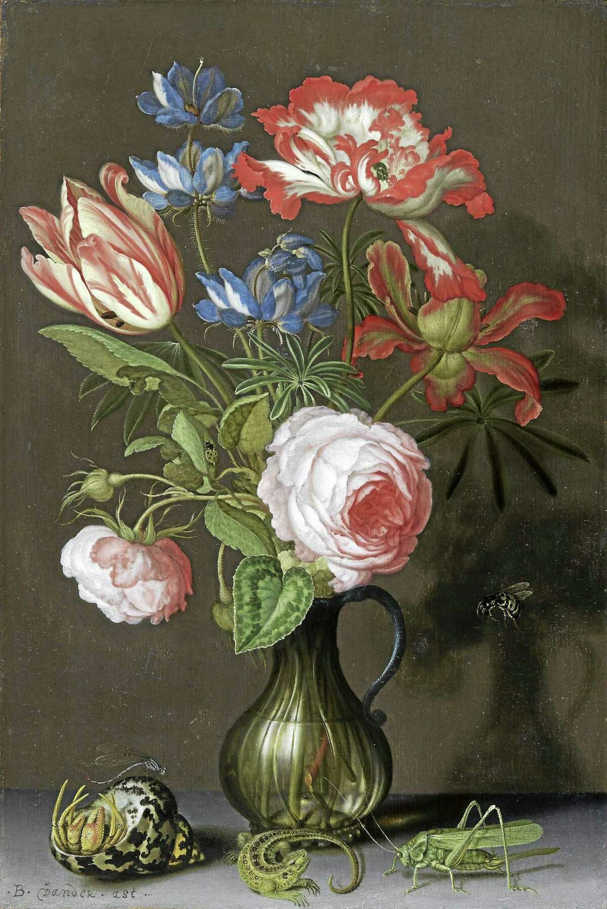 Balthasar van der Ast’s “Still Life with Flowers,” ca. 1630, oil on panel from the Rose-Marie and Eijk van Otterloo Collection.