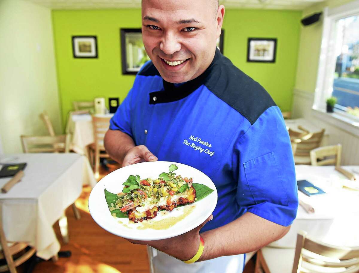 Neil Fuentes, the singing executive chef at Jojoto in Short Beach, Branford, was the winner of the latest Food Network “Rewrapped” competition Saturday night.