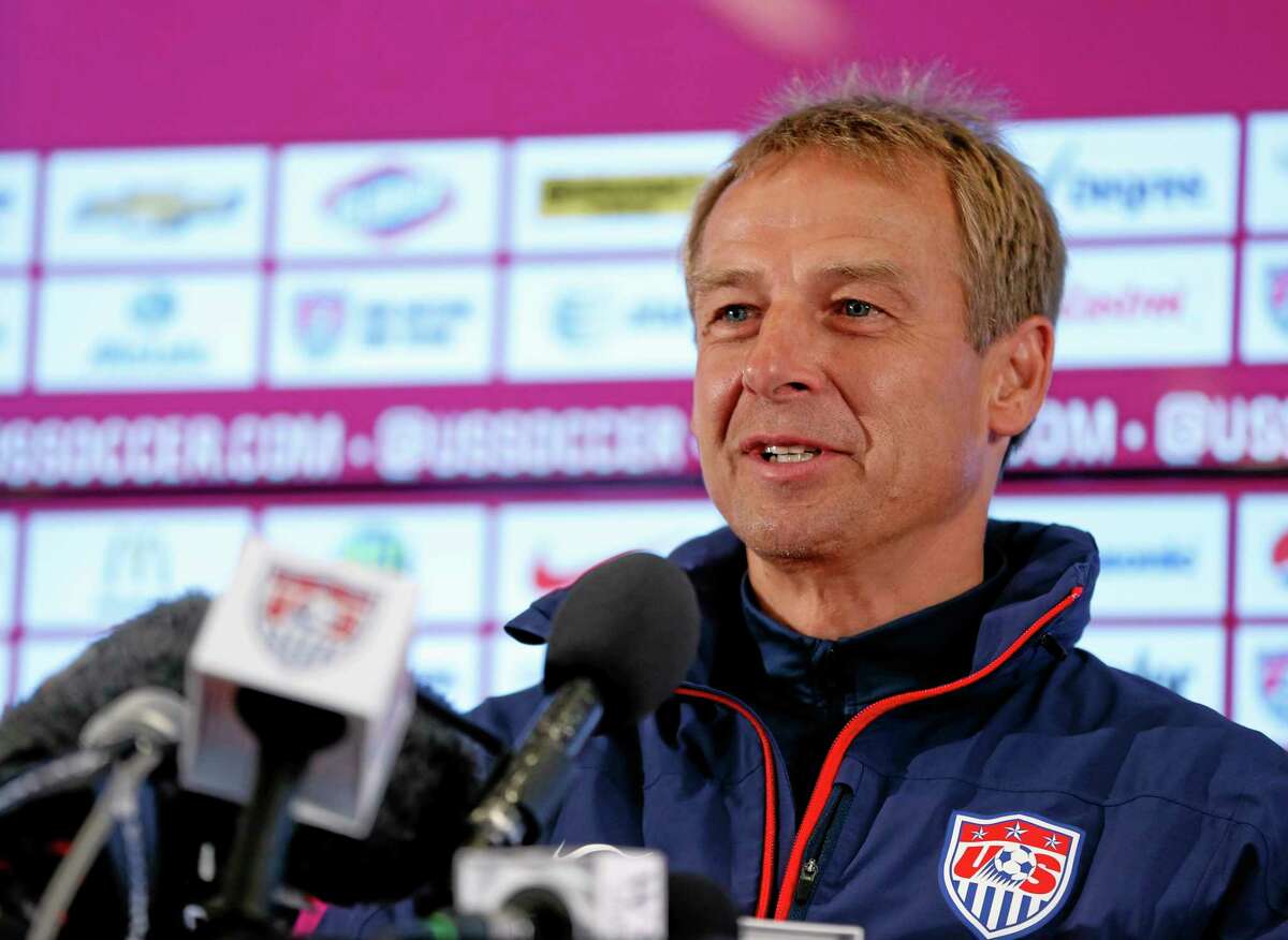 United States head coach Juergen Klinsmann attends a Wednesday news conference before a training session at the Sao Paulo FC training center in Sao Paulo, Brazil. The U.S. will play in Group G when the World Cup begins.