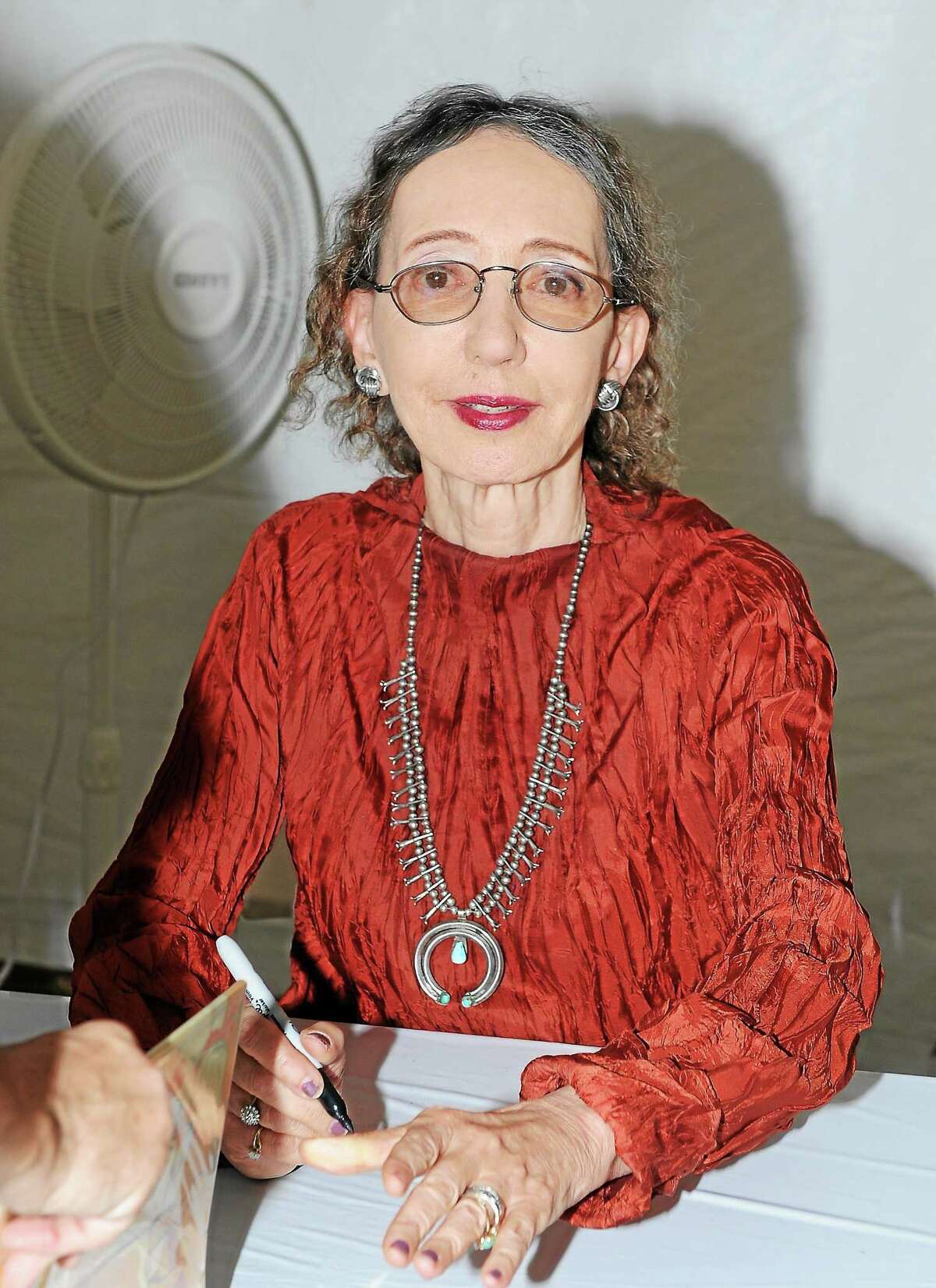 Joyce Carol Oates at the 2013 LA Times Festival of Books at the University of Southern California campus on Saturday April 21, 2013, in Los Angeles. (Photo by Katy Winn/Invision/AP)