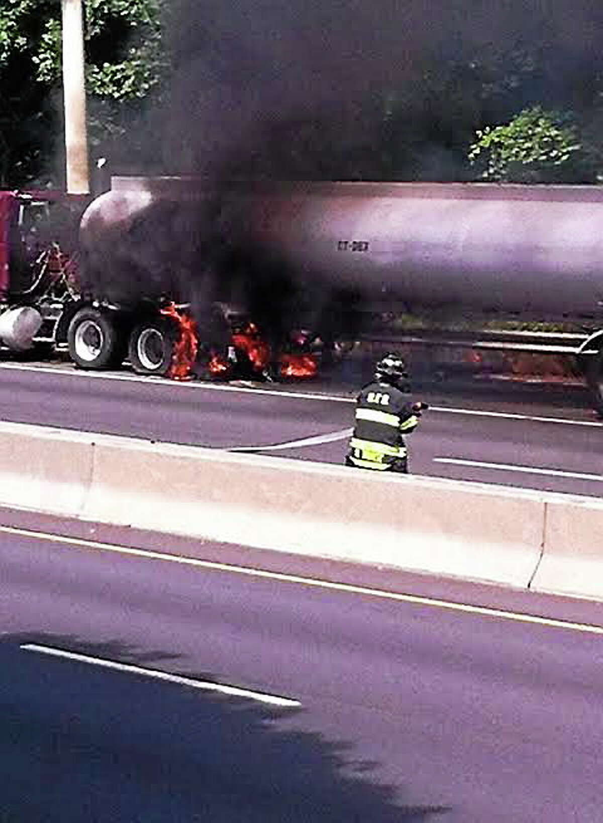 tanker truck fire route 8