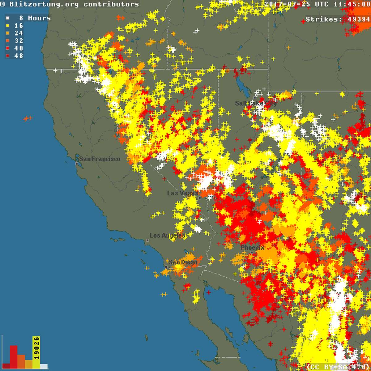 79 wildfires in Northern California in last 24 hours, most likely sparked  by lightning