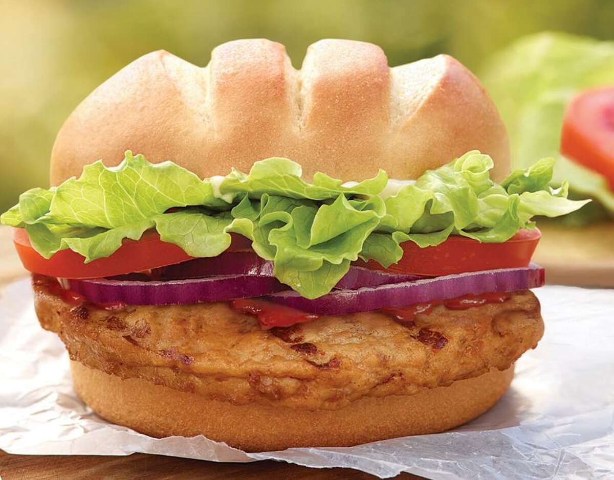 This product image released by Burger King shows the fast food restaurant's new Turkey Burger. Burger King says it's introducing a turkey burger for the first time. The burger will be part of its limited-time offers for the spring. McDonald's and Wendy's say they've never offered a turkey burger, although regional chains Carl's Jr. and Hardee's rolled them out in 2010. (AP Photo/Burger King)