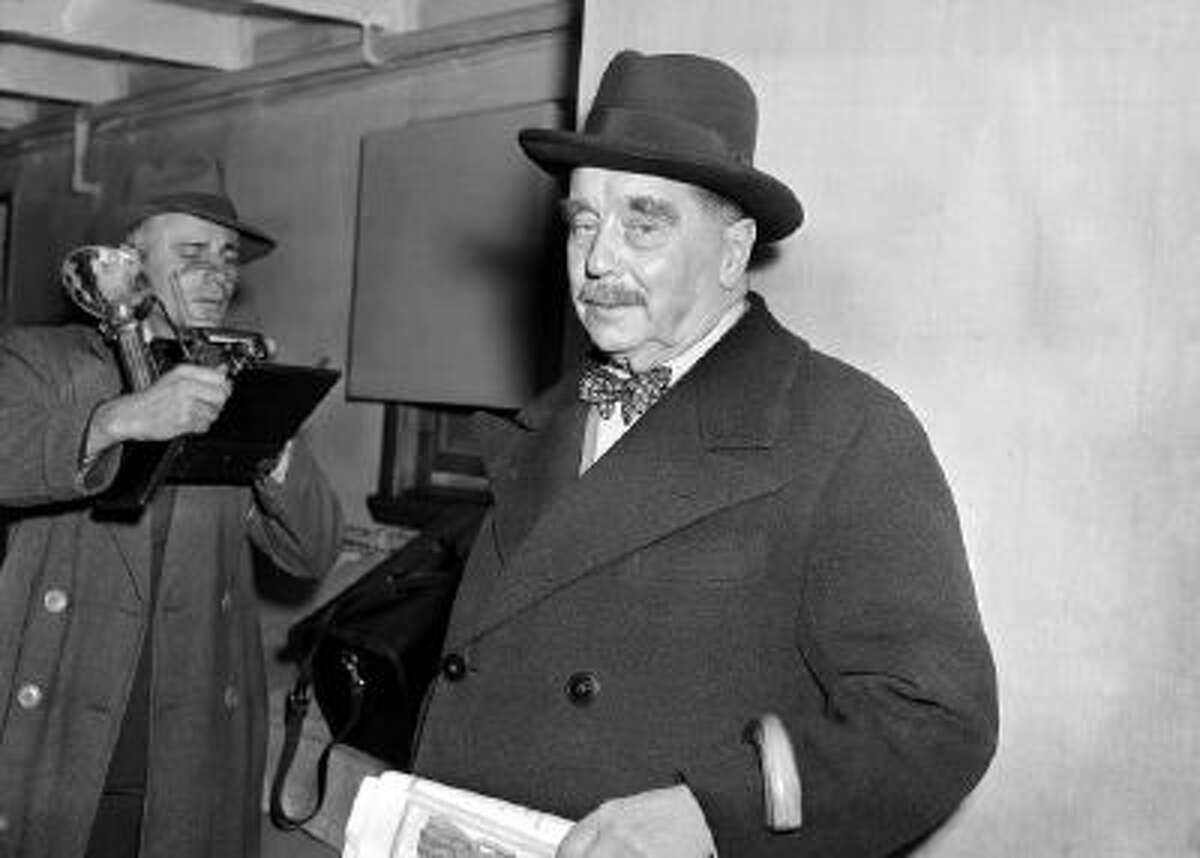 This Oct. 3, 1940 photo shows British historian and novelist H.G. Wells arriving in New York aboard the ocean liner Scythia. An essay by Wells will be published in the new edition of The Strand Magazine. The Strand's latest publication, which comes out Friday, Nov. 1, 2013, also features a private letter by Wells that he wrote in 1935.