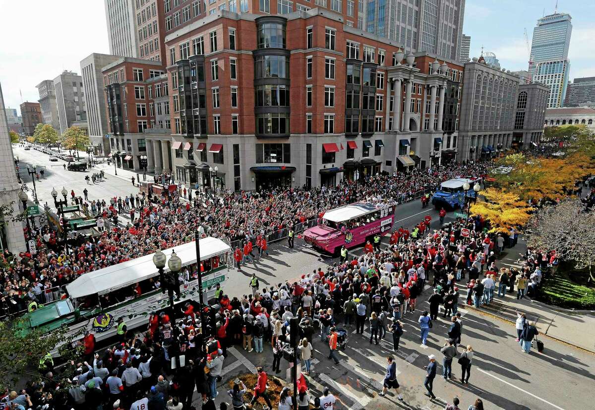 Red Sox Hold “Rolling Rally” To Celebrate Title