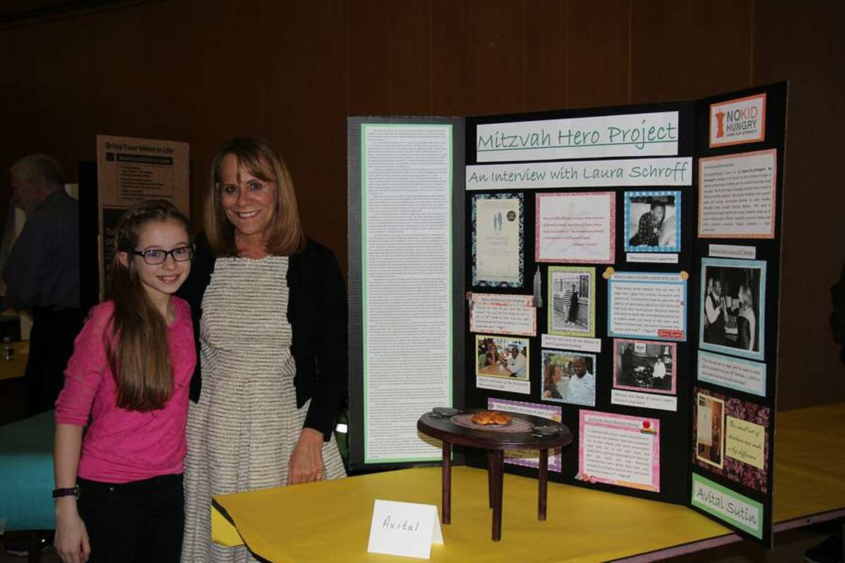 Contributed photo: Ezra Academy student Avital Sutin, left, chose author Laura Schroff as her "Mitzvah Hero" for a school project. Tuesday her hero will visit the school.
