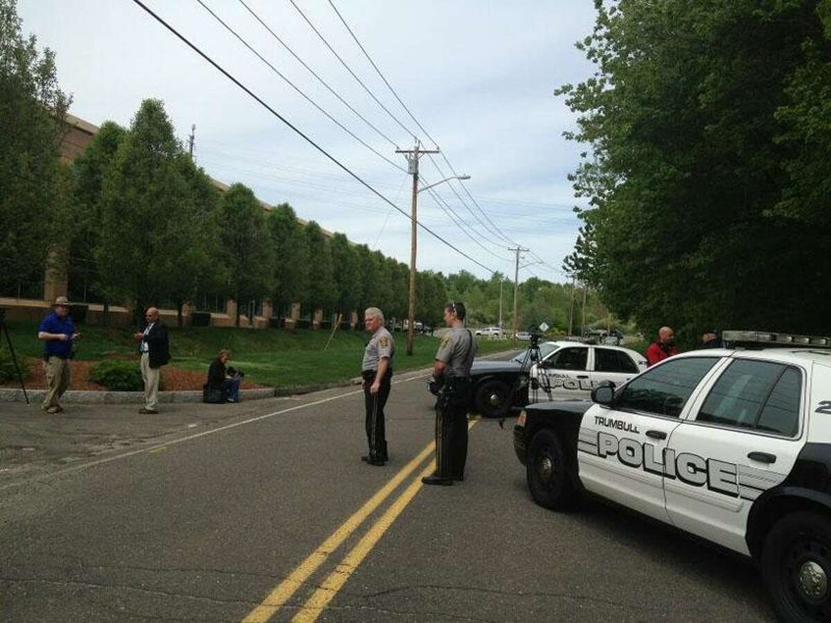Police are on the scene on Quarry Road in Trumbull where a woman's body was found Friday. Susan Misur/Register
