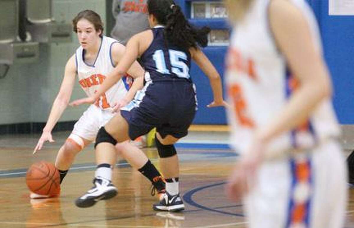 JOHN HAEGER @OneidaPhoto on Twitter/Oneida Daily DispatchOneida's Jennifer Brodock dribbles the ball against Indian River. Brodock was an All-TVL honorable mention.