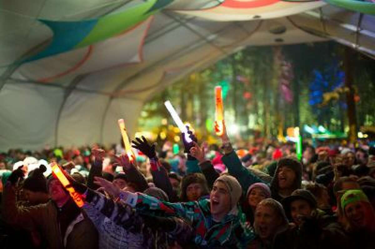 Concertgoers at the SnowGlobe Music Festival at New Year's in South Lake Tahoe.