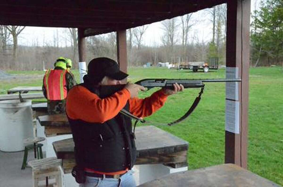 Nick Will/Oneida Daily Dispatch Chittenango Rotary member Brad Hall takes part in a turkey shoot at the Canastota Conservation Club.