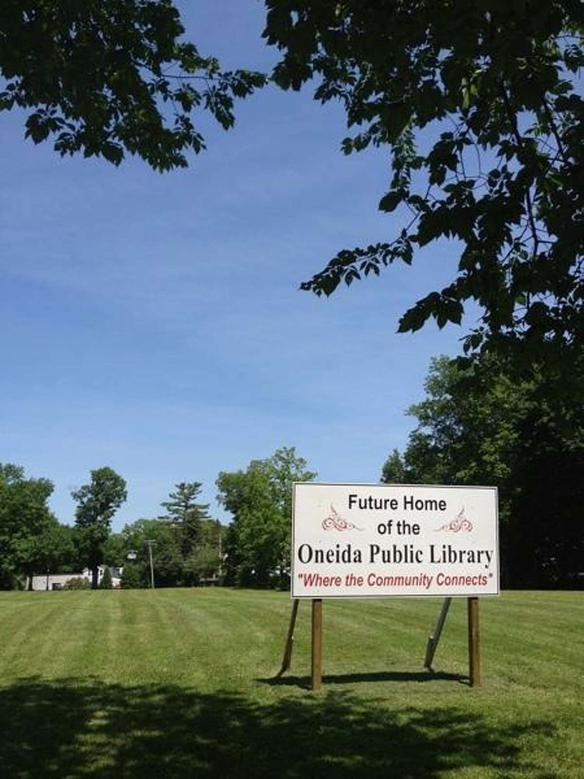 JOHN HAEGER @ONEIDAPHOTO ON TWITTER/ONEIDA DAILY DISPATCH The future site of the Oneida Public Library on Friday, June 21v 2013.
