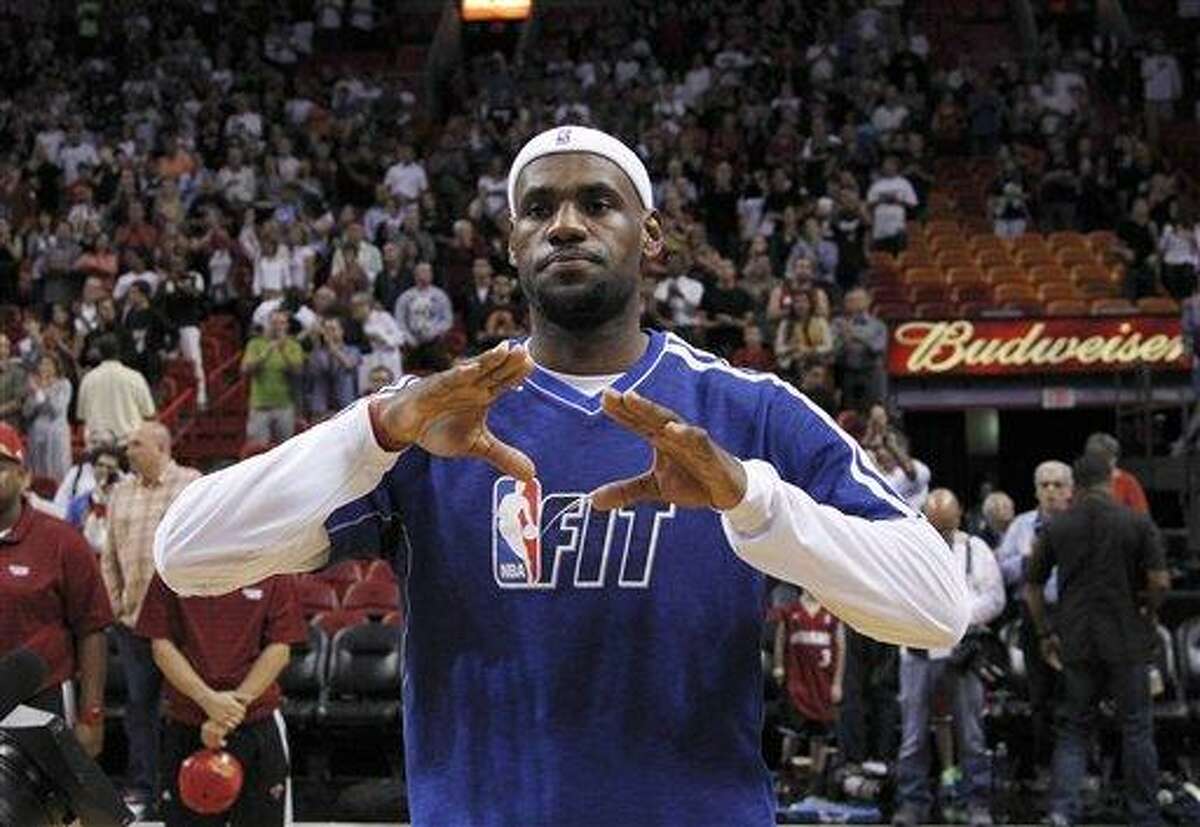 Miami Heat forward LeBron James. (AP Photo/Wilfredo Lee)