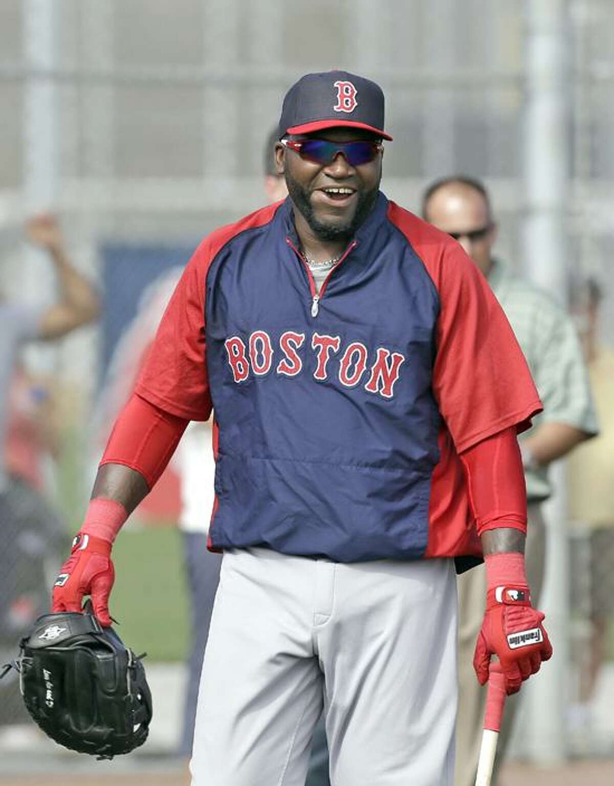 Boston Red sox designated hitter David Ortiz during spring training Wednesday, Feb. 13, 2013, in Fort Myers, Fla. (AP Photo/Chris O'Meara)