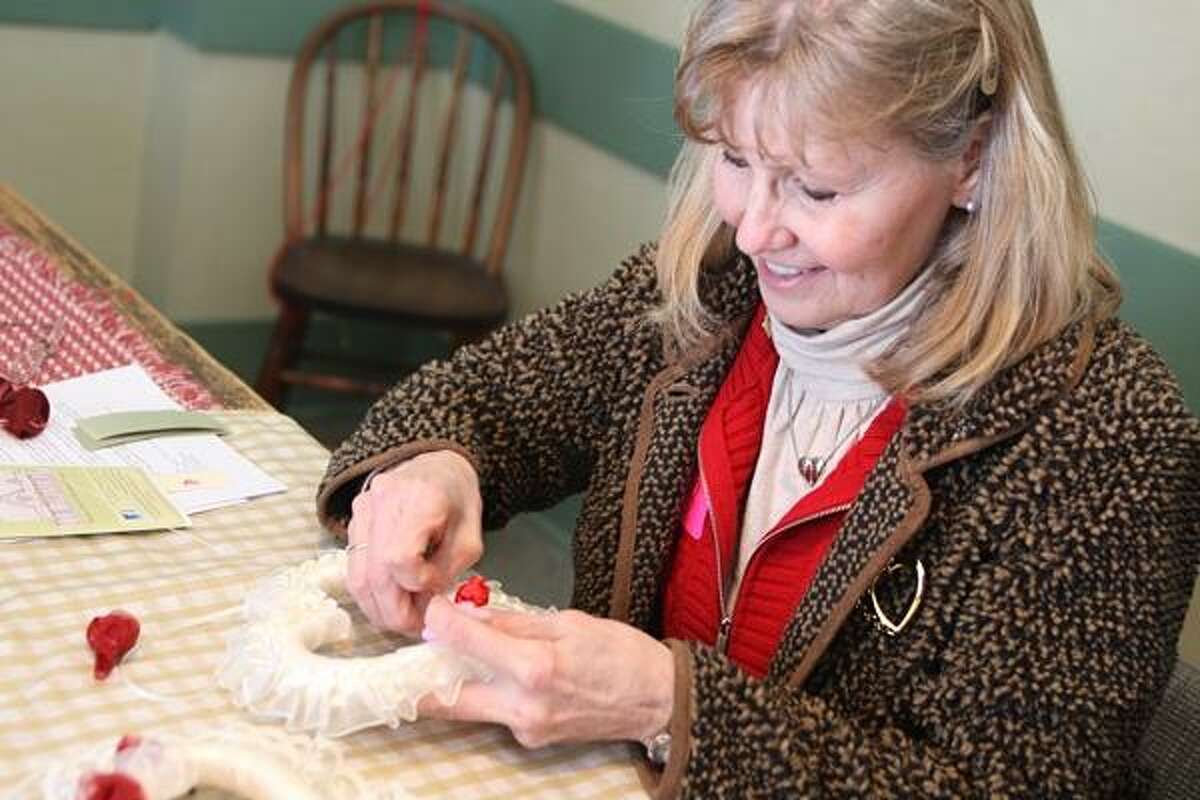 Dispatch Staff Photo by JOHN HAEGER twitter.com/oneidaphoto Sharon Stevens works on her valentine craft during a workshop at the Madison County Historical Society on Saturday Feb.9, 2013 in Oneida.
