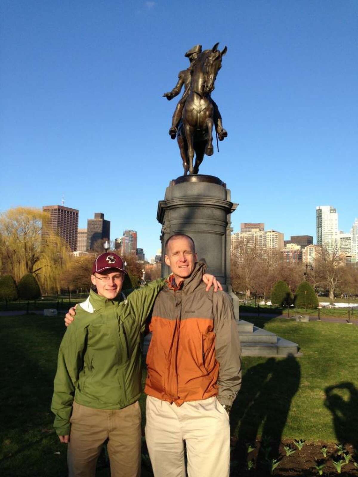 Sanford (right) and his son Matthew in Boston. Contributed photo.