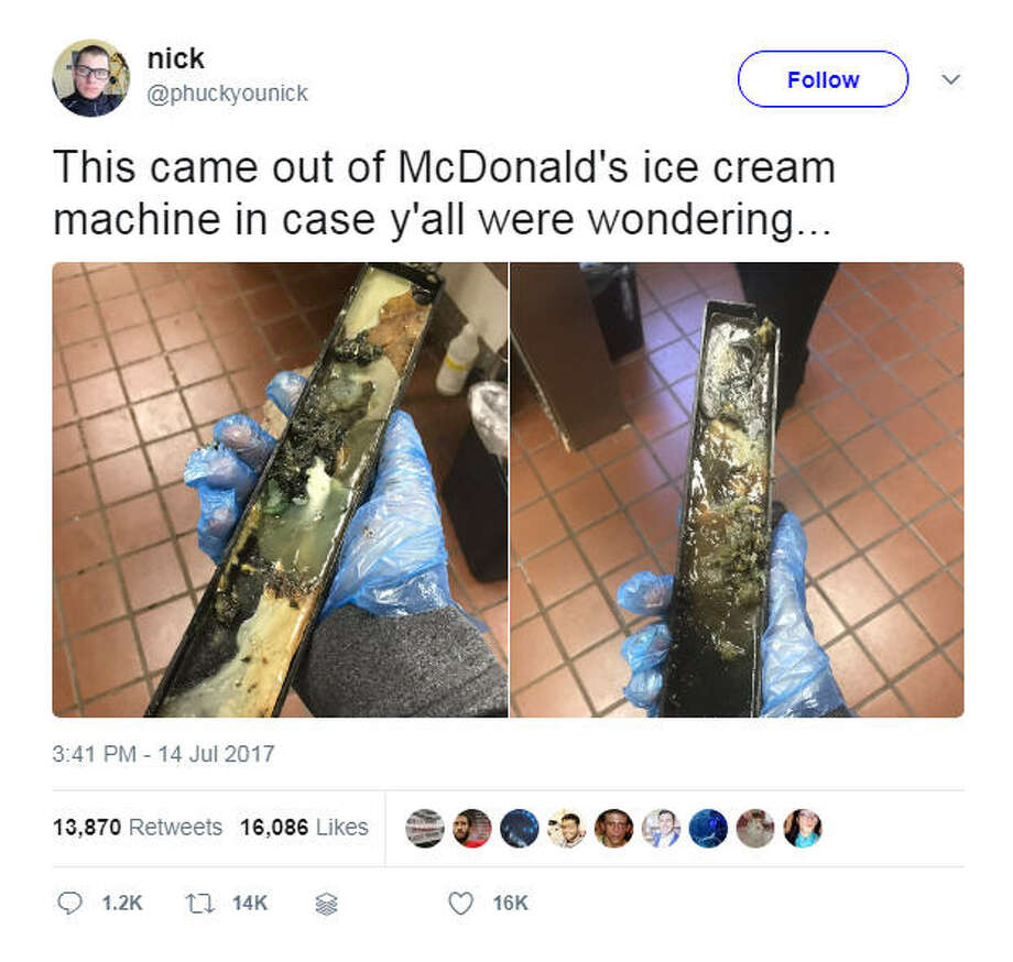McDonald's employee fired after he shares disgusting photos of inside ice cream machine