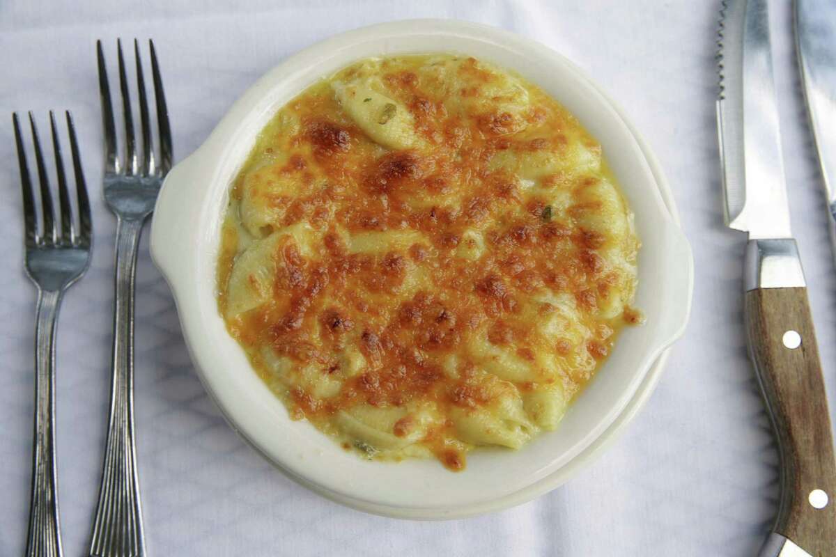 Side dish of jalapeño mac and cheese at Myron's Prime Steakhouse.