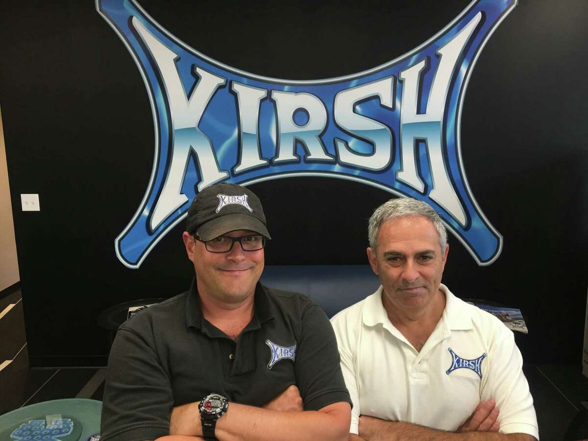 Kirsh Helmets CEO, left, with president and chief operating officer Don DeVito, right.