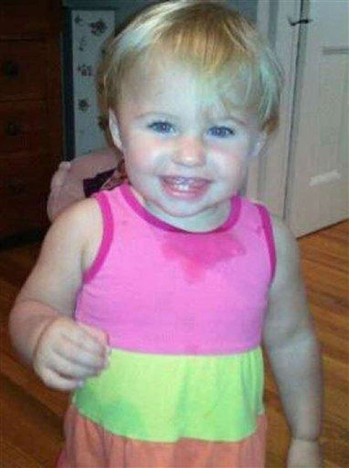 This undated file photo obtained from a Facebook page shows missing toddler Ayla Reynolds. Investigators said Sunday that some of the blood found in the Maine home where Ayla was last seen on Dec. 17 belonged to the little girl. Associated Press