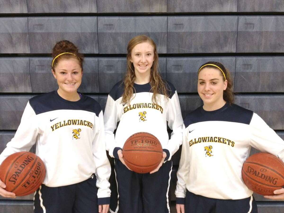 Submitted Photo From left, East Haven girls' basketball captains Danielle Polvan, Amanda Bradley and Shauna Dinneen.