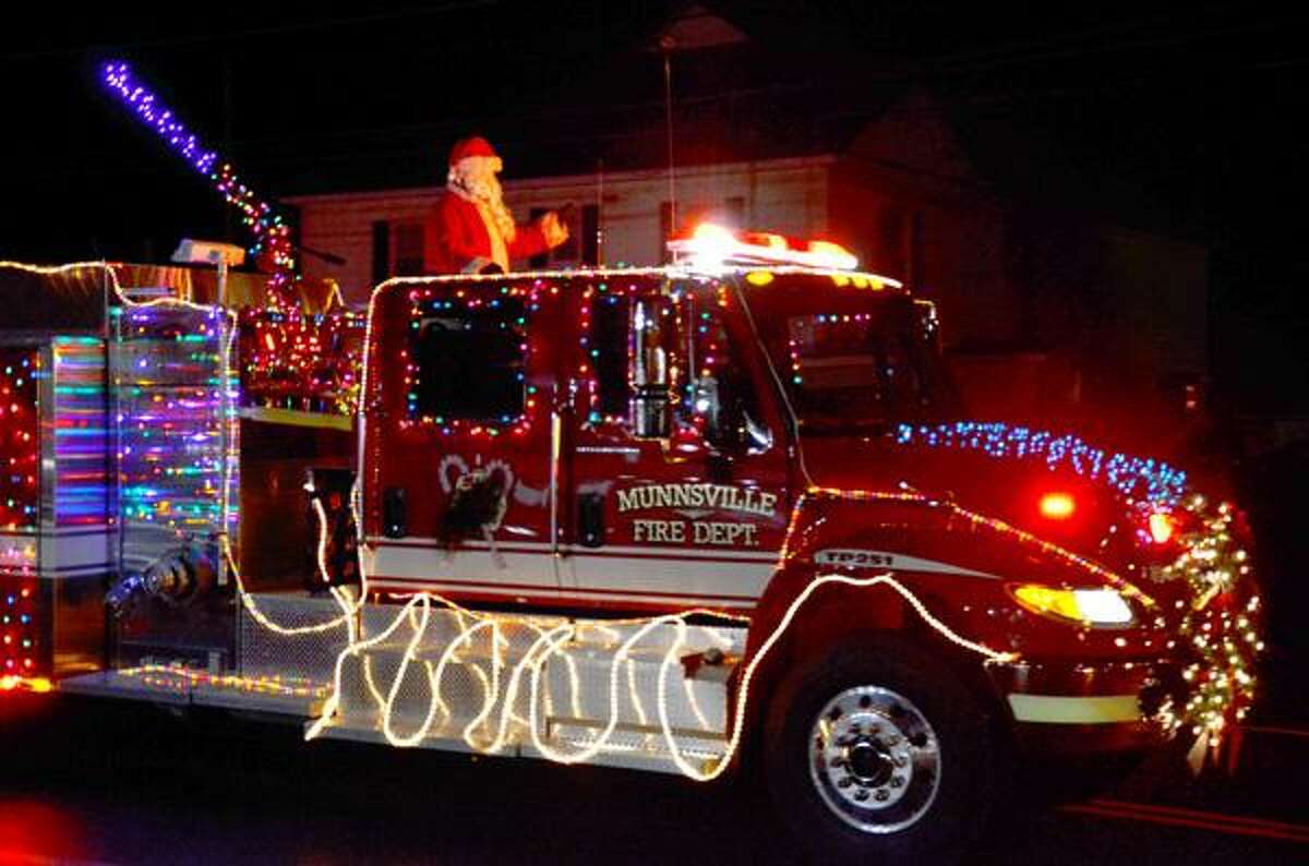 Fire Truck With Christmas Lights 2022 Munnsville Lights Up The Season With Fire Truck Parade, Christmas Tree  Lighting