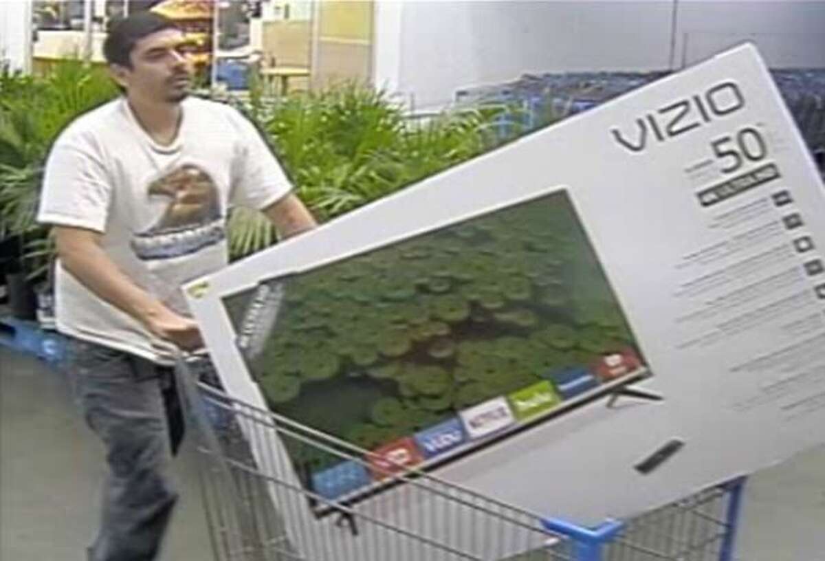 This photo shows the alleged robber of a 50-inch television that was taken from Walmart located at 2320 Bob Bullock Loop.