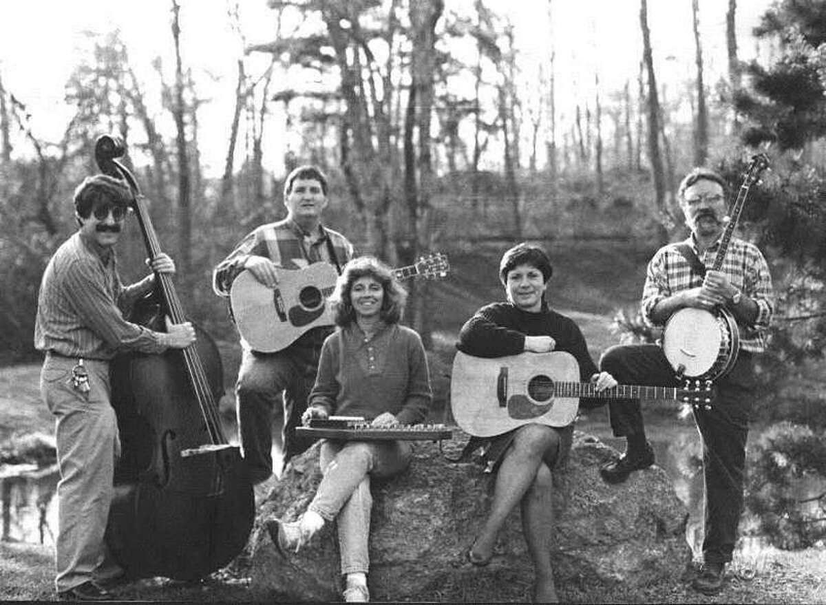 The original, early-1990s version of The Professors of Bluegrass, from left, Peter Salovey, Kelly Brownell, Mary Jo Brownell, Barbara Shaw and Frank Shaw.