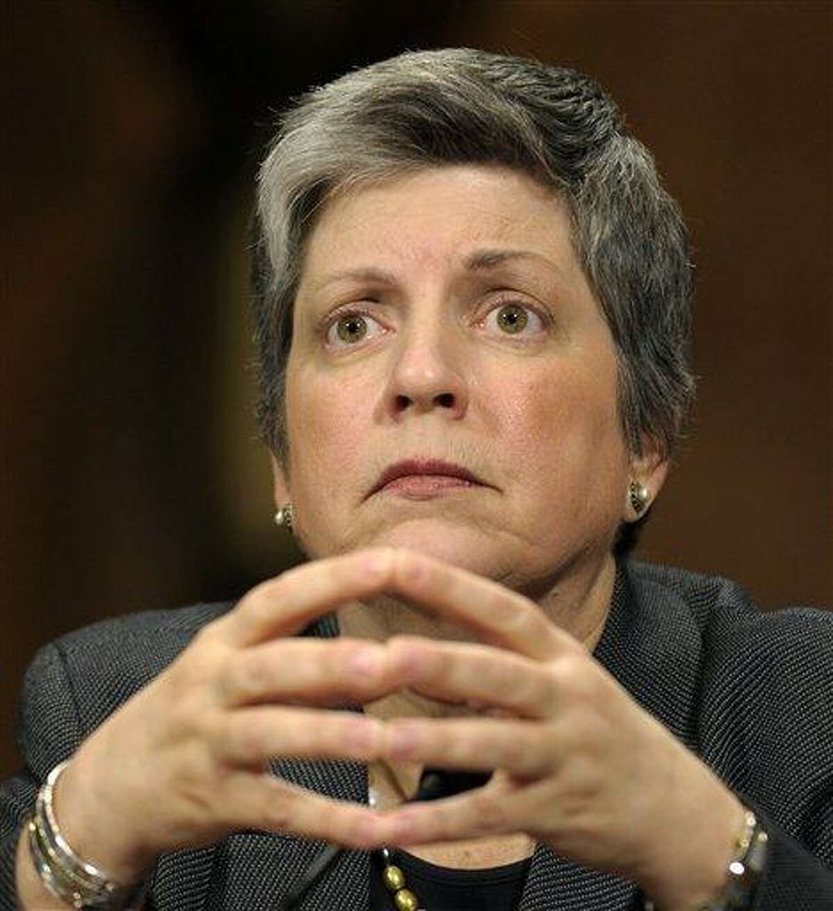 In this April 25 file photo, Homeland Security Secretary Janet Napolitano testifies on Capitol Hill in Washington before the Senate Judiciary Committee hearing on the Secret Service prostitution scandal. Seeking to shake the disgrace of a prostitution scandal, the Secret Service late Friday tightened conduct rules for its agents to prohibit them from drinking excessively, visiting disreputable establishments while traveling or bringing foreigners to their hotel rooms. Associated Press