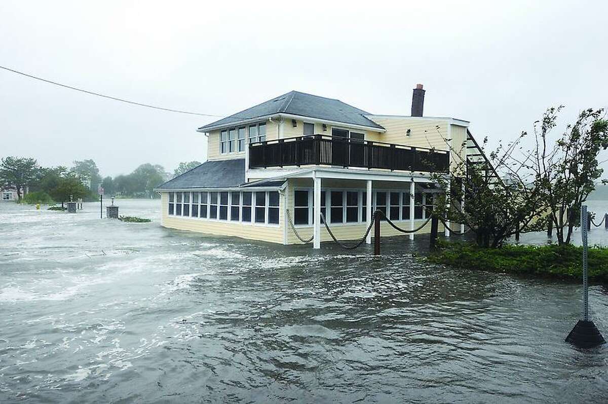 The Beachhead Restaurant, 3 Cosey Beach Ave. in East Haven, was totally flooded during high tide during Hurricane Irene. Photo by Peter Casolino / New Haven Register Aug. 28, 2011