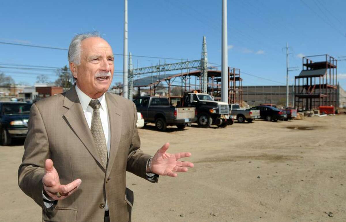 Michael Mercuriano, chairman of the West Haven Train Station Committee, on the construction of the new train station off of Sawmill Road in West Haven. Peter Hvizdak/Register