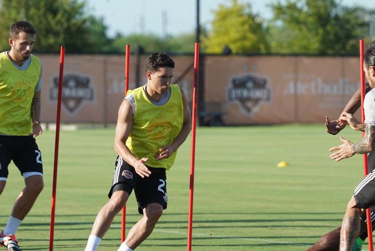 Tomas Martinez works out with the Houston Dynamo.