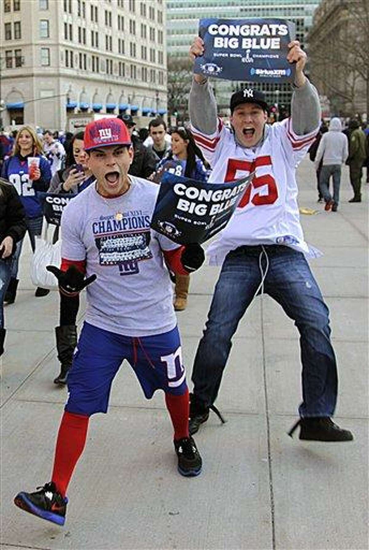 New Yorkers Celebrate Giants Super Bowl Win, Millions Expected For