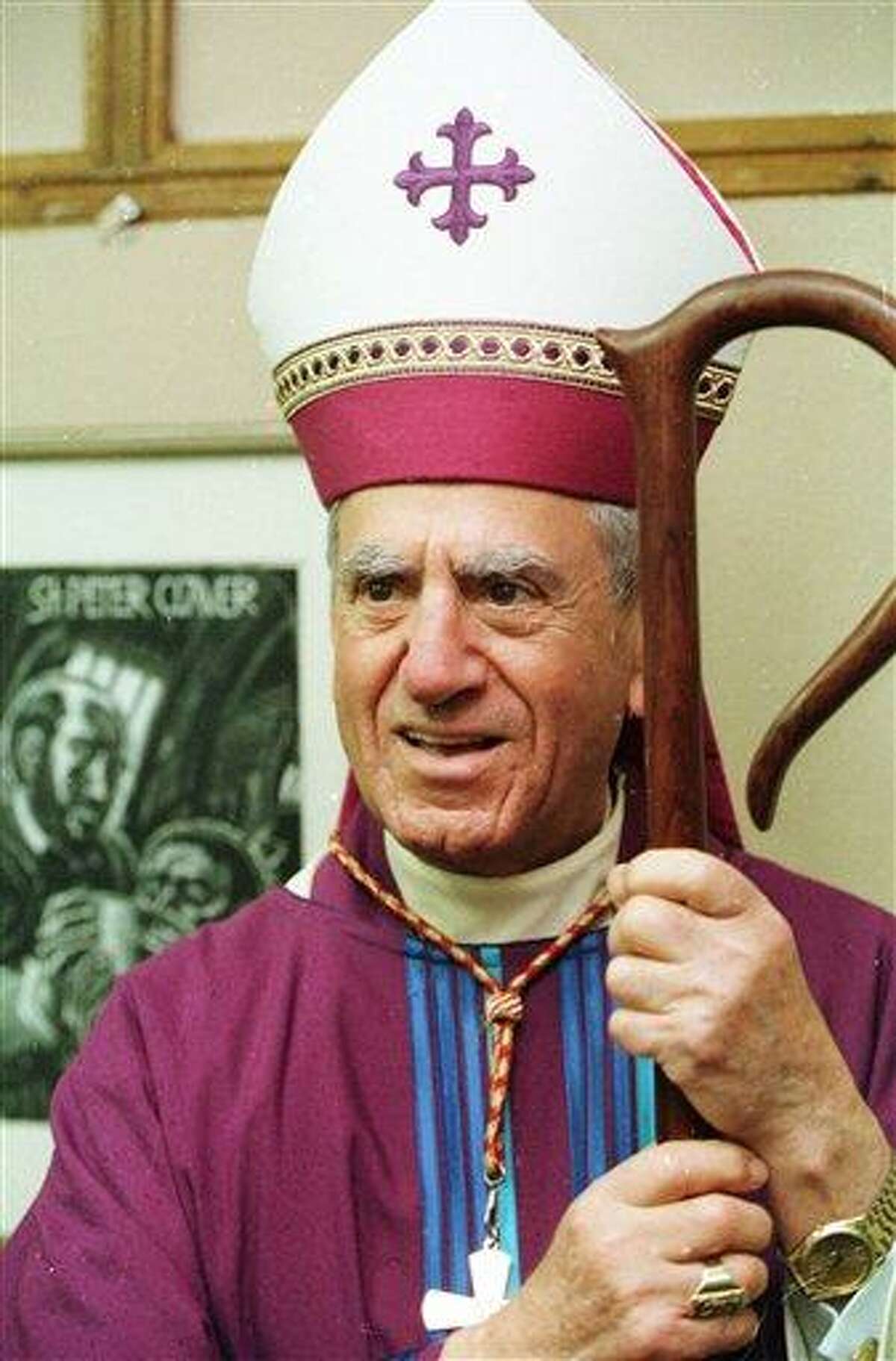 Philadelphia Cardinal Anthony J. Bevilacqua, is shown in this Dec. 2, 2000, file photo, taken in Philadelphia. The retired Cardinal, who served as head of the Archdiocese of Philadelphia for more than 15 years, died in his sleep Tuesday night in his apartment at St. Charles Borromeo Seminary in Wynnewood, Pa. He was 88. Associated Press