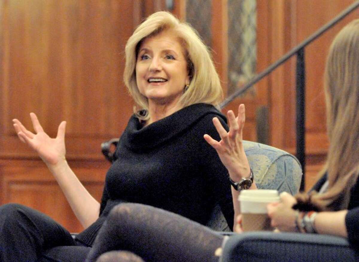 Arianna Huffington visits Yale College Democrats Monday at Yale's Branford College and has a conversation with students about Presidential politics, the 2012 election, political involvement and New Media. Peter Hvizdak/New Haven Register