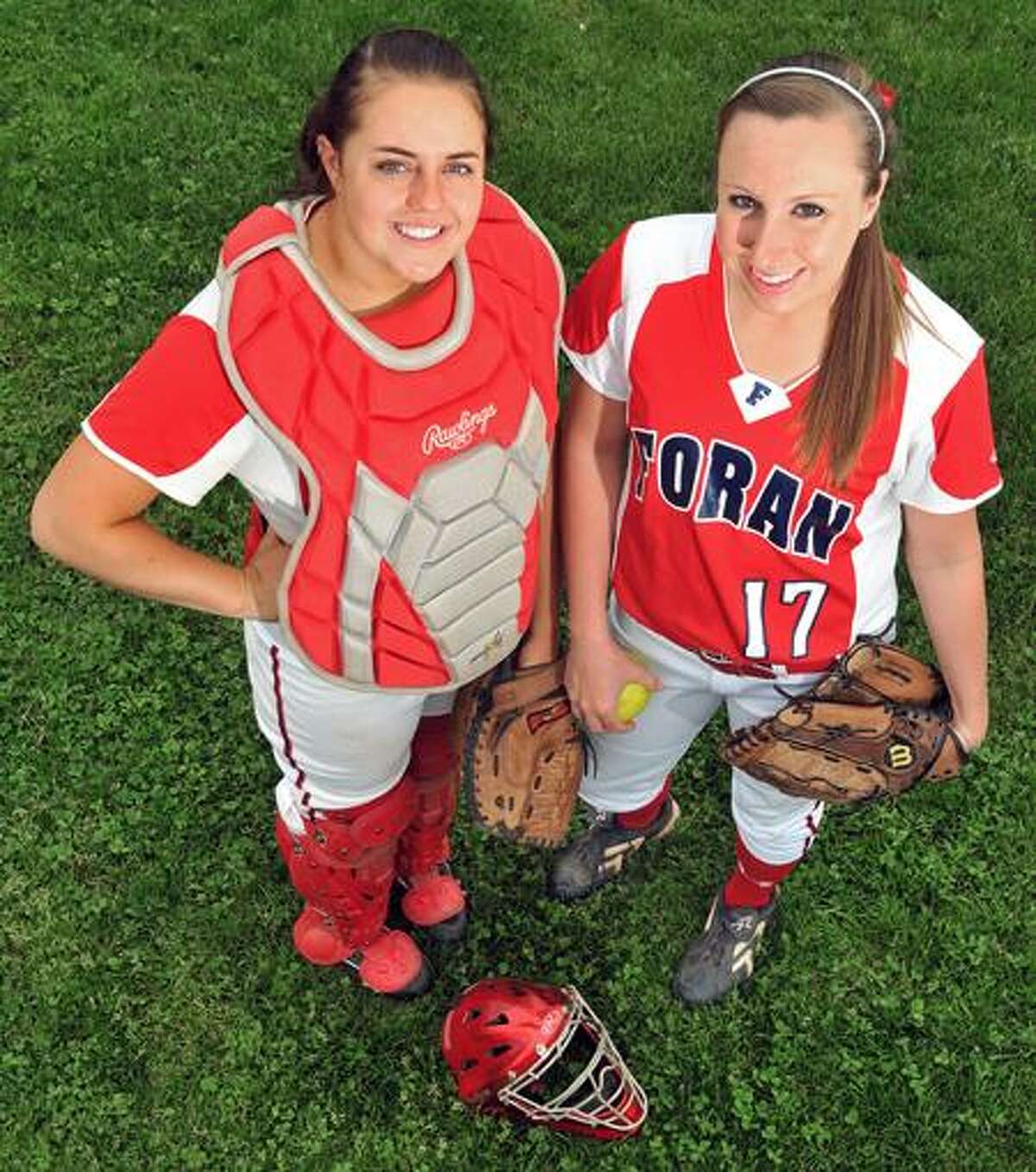 Milford--Foran battery of Rachel Booth and Taylor Harkness. Photo by Brad Horrigan/New Haven Register. 05.14.11.