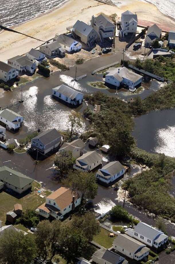 Old Saybrook's Chalker Beach roads looked like rivers during Hurricane ...