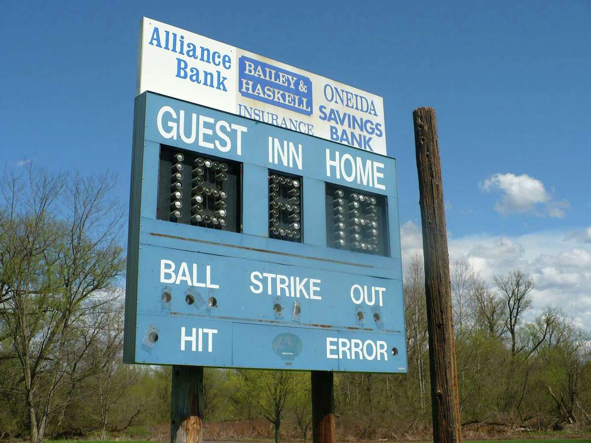 Dispatch Staff Photo by DAVID M. JOHNSON The old scoreboard was over 15 years old and in need of repair when the Oneida Little League Board decided to look for an upgrade.