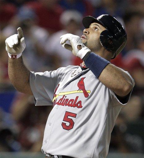 World Series Game 3: Albert Pujols homers three times as St. Louis Cardinals  beat Texas Rangers, 16-7 