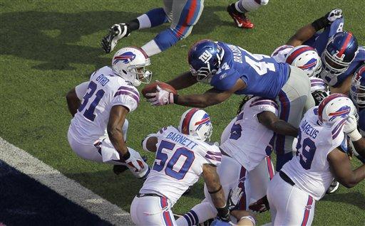 GIANTS: Bradshaw to miss Sunday's game